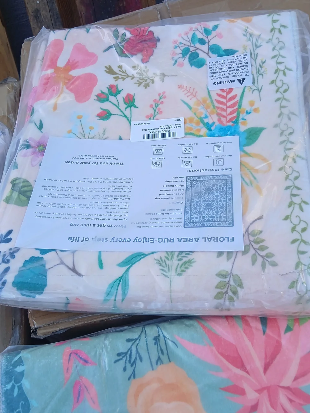 Floral Runner Rug - White Kitchen Accent (Brand: )